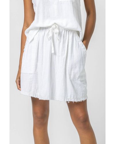 Lilla P Short Skirt With Pockets - White