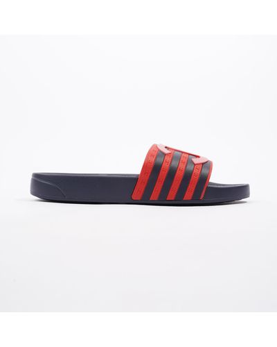 Chanel Cc Flat Slides / / Rubber - Red