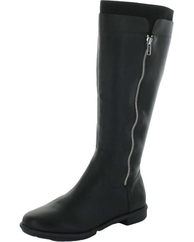 Style & Co. Olliee Faux Leather Wide Calf Knee-high Boots - Black