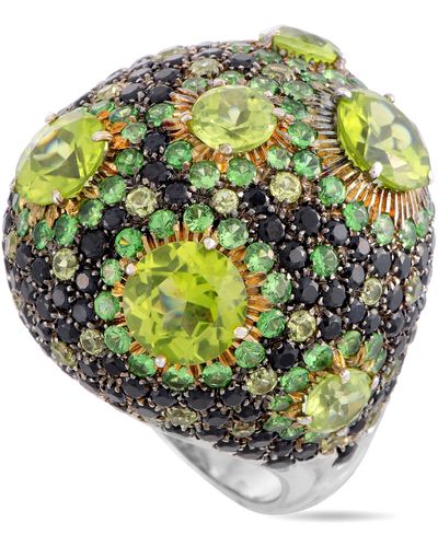 Roberto Coin Fantasia 18k And Yellow Gold Diamond, Peridot And Tsavorite Cocktail Ring - Green