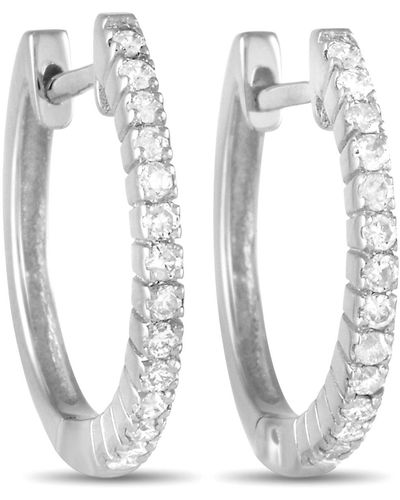 Non-Branded Lb Exclusive 14k Yellow Gold 0.27ct Diamond Hoop Earrings - White