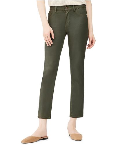 DL1961 Mid-rise Coated Straight Leg Jeans - Green