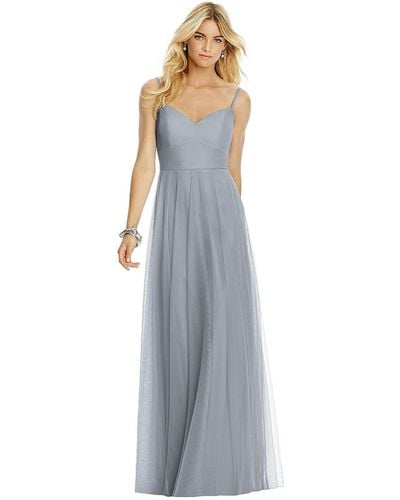 After Six Sweetheart Spaghetti Strap Tulle Dress - Gray