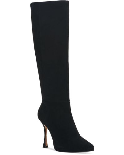 Vince Camuto Peviolia Suede Pointed Toe Knee-high Boots - Black