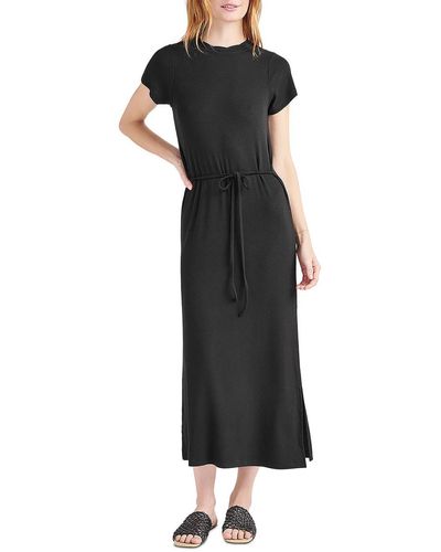 Splendid Chiara Midi Short Sleeve T-shirt Dress - Black