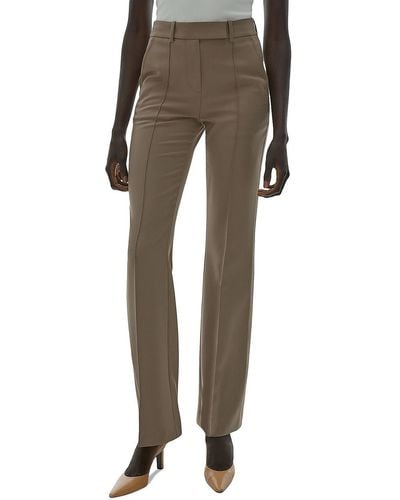 Helmut Lang Wool Blend Pleated Trouser Pants - Natural