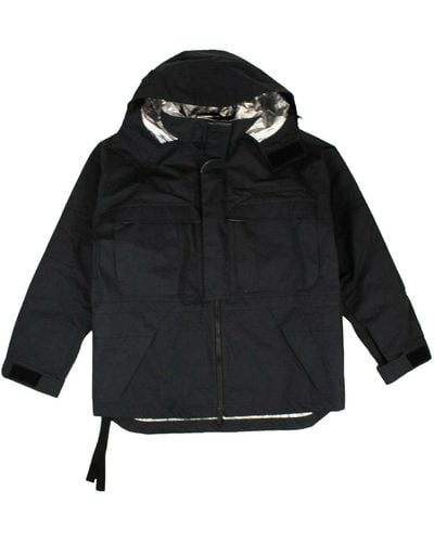 Unravel Project Hooded Loose Fit Windbreaker Jacket - Black
