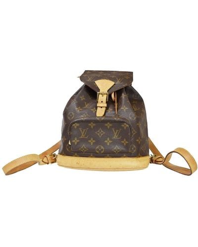 Louis Vuitton Montsouris Mm Canvas Backpack Bag (pre-owned) - Brown