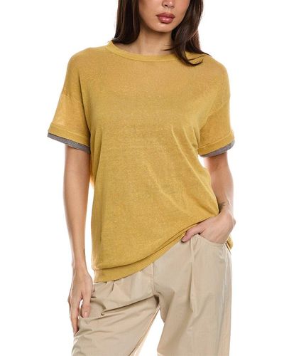 Brunello Cucinelli Linen-blend Sweater - Yellow