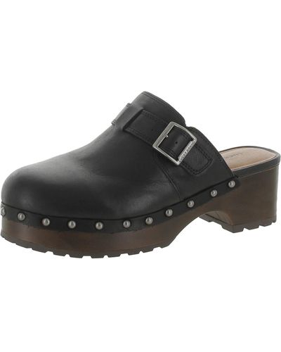Lucky Brand Belvy Leather Slip-on Mules - Black