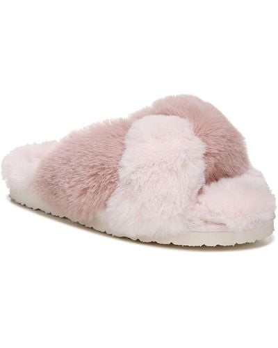 Sam Edelman Jaley Faux Fur Slipper Slide Sandals - Pink