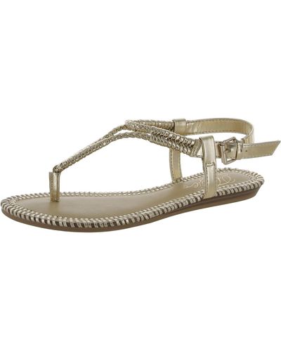 Fergie Salene Faux Leather Thong Slingback Sandals - Metallic