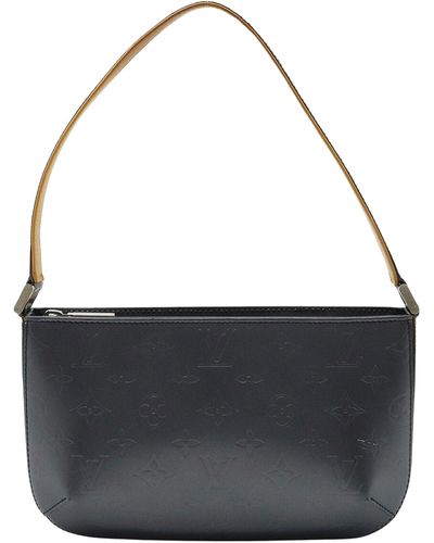 Louis Vuitton Demi Lune Leather Shoulder Bag (pre-owned) in Black