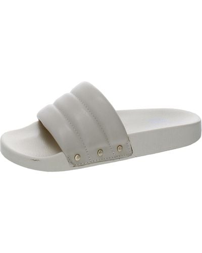 Dr. Scholls Pisces Chill Leather Slip On Slide Sandals - Gray