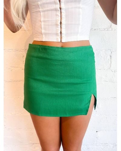 Olivaceous Posh Mini Skirt - Green