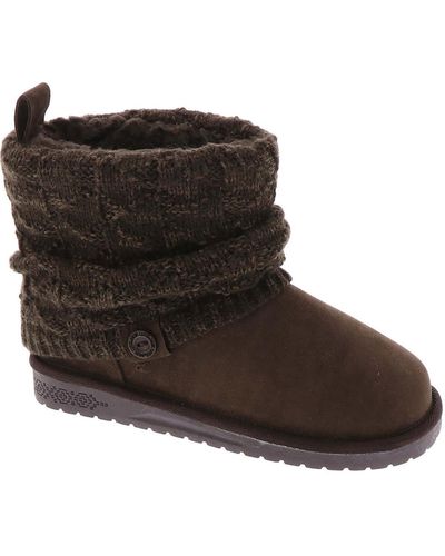 Muk Luks Laurel Faux Suede Sweater Winter & Snow Boots - Brown