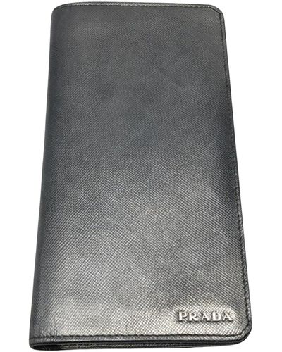 Prada Saffiano Leather Wallet (pre-owned) - Gray
