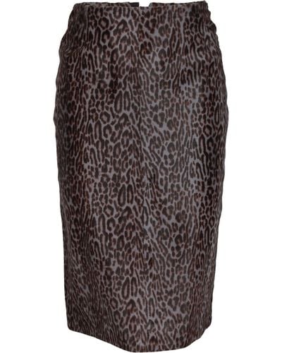 Alaïa Alaia Printed Pencil Skirt - Brown