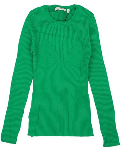 Opening Ceremony Cotton Rib Knit Long Sleeve Sweater - Green