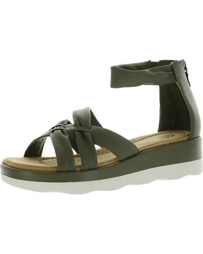 Clarks Clara Rae Strappy Cushioned Footbed Ankle Strap - Green
