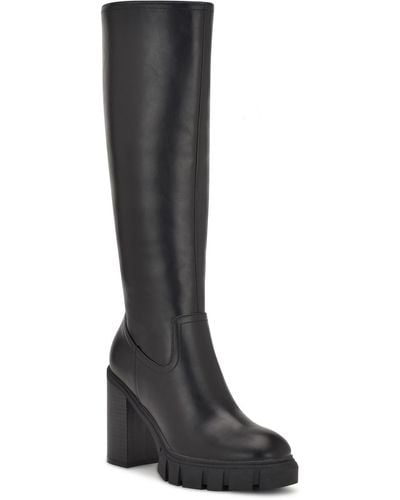 Nine West Kani Faux Leather Tall Over-the-knee Boots - Black