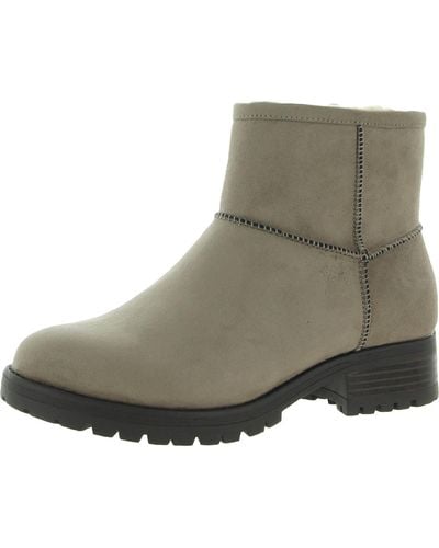 BC Footwear Pay Up Faux Suede Lugged Sole Ankle Boots - Gray