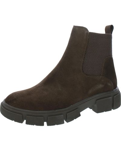 Blondo Posey Cow Suede lugged Sole Chelsea Boots - Brown