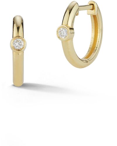 Ember Fine Jewelry 14k Gold & Diamond huggie Hoop Earring - Blue