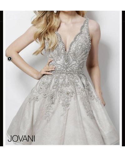 Jovani Fitted And Flare - Gray