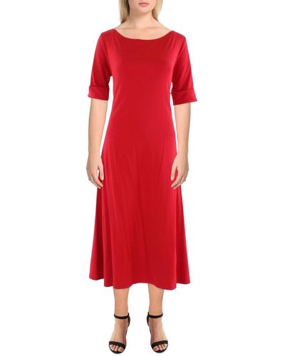 Lauren by Ralph Lauren Comfy Midi T-shirt Dress - Red