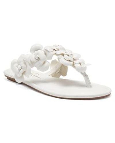 Jessica Simpson Ginima Faux Leather Thong Flat Sandals - White