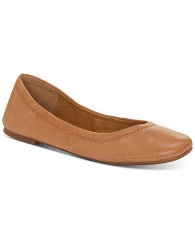 Lucky Brand Emmie Leather Slip On Ballet Flats - Brown