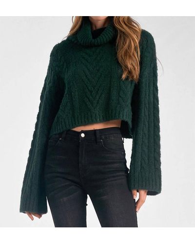 Elan Cowl Neck Sweater - Green