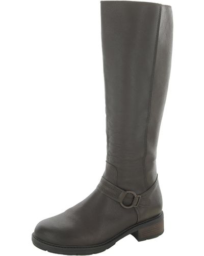 Clarks Hearth Rae Leather Harness Knee-high Boots - Gray