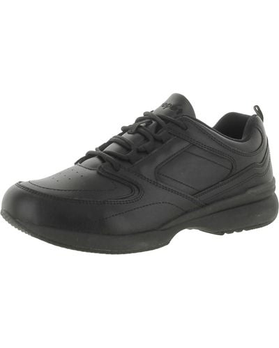 Propet Lifewalker Sport Leather Fitness Athletic And Training Shoes - Black