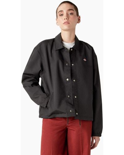 Dickies Oakport Cropped Coaches Jacket - Black