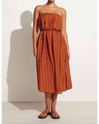 Faithfull The Brand Luannah Midi Dress - Orange