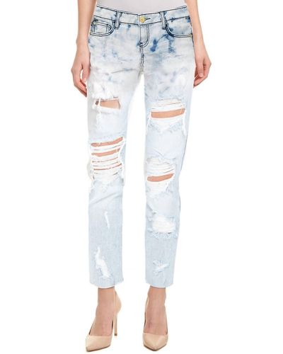Hidden Jeans Bleached Bailey Distressed Ripped Skinny Fit Jeans - Blue