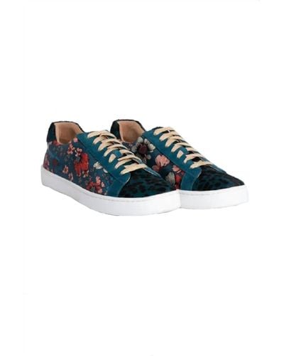 Johnny Was Floral Jacquard Sneakers - Blue