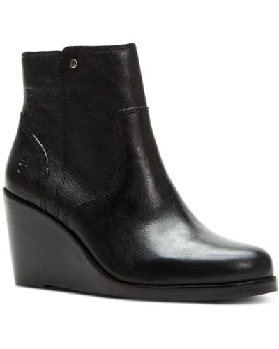 Frye Emma Leather Ankle Booties - Black