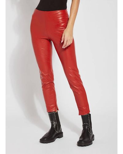 Lyssé Katherine Toothpick Skinny Absolute Faux Leather - Red