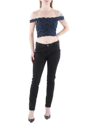 Speechless Juniors Lace Glitter Cropped - Blue
