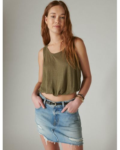 Lucky Brand Knit Utility Top - Green