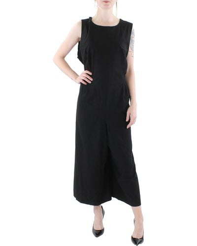 Eileen Fisher Plus Cropped Round Neck Jumpsuit - Black