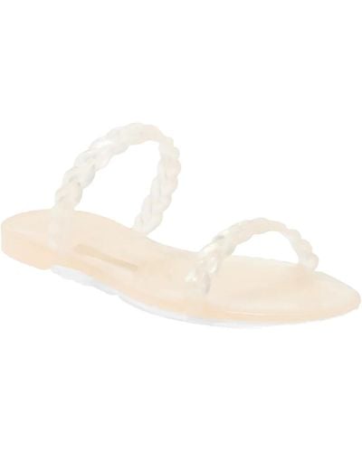 Stuart Weitzman Braida Open Toe Slip On Jelly Sandals - White