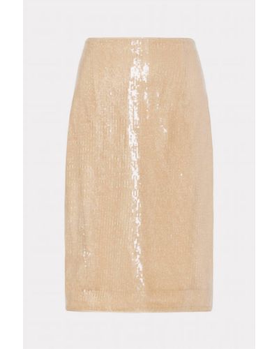 MILLY Adley Sequin Skirt In Gold - Natural