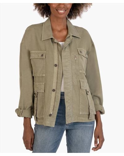 Kut From The Kloth Ingrid Utility Jacket In Olive - Natural