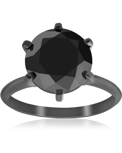 Pompeii3 5 1/2ct Black Diamond Solitaire Engagement Ring 14k Black Gold