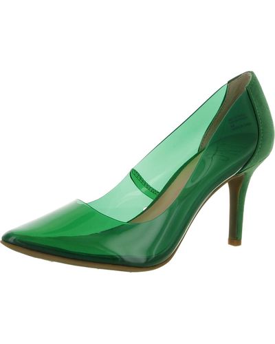 INC Zitah Glitter Pointed Toe Dress Heels - Green