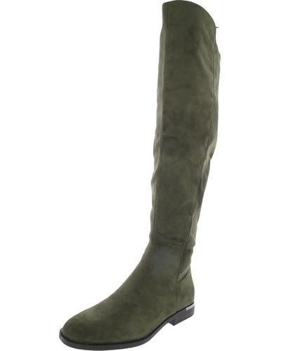 Nine West Allair 2 Wide Calf Suede Knee-high Boots - Green